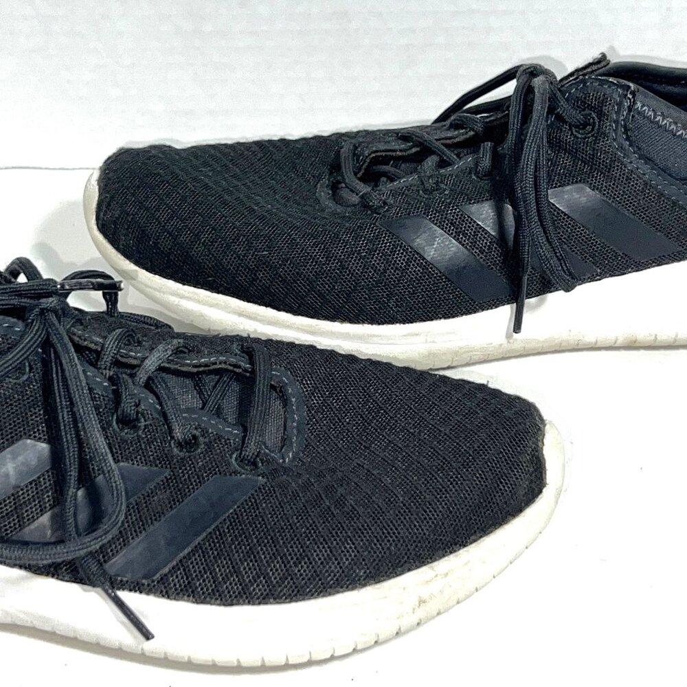 Adidas Cloudfoam QT Flex DA9449 Lace-Up Black White Running Sneaker Shoe 8 Women